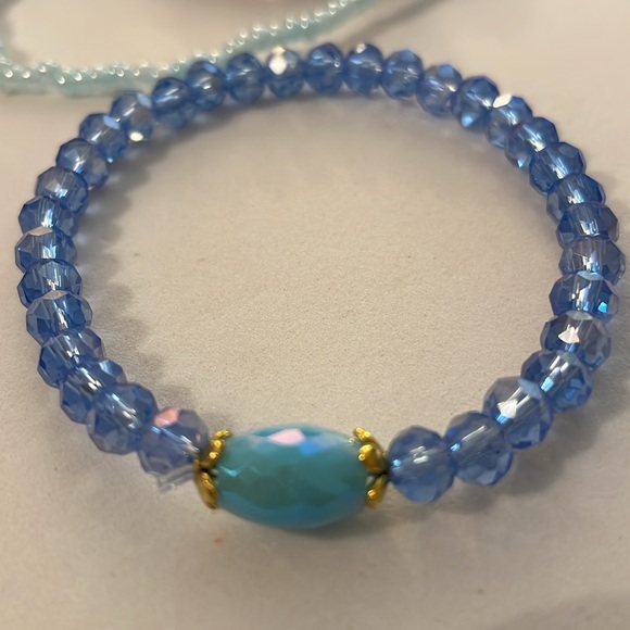 Blue And Gold Trio Set Bracelets - Picture 6 of 9